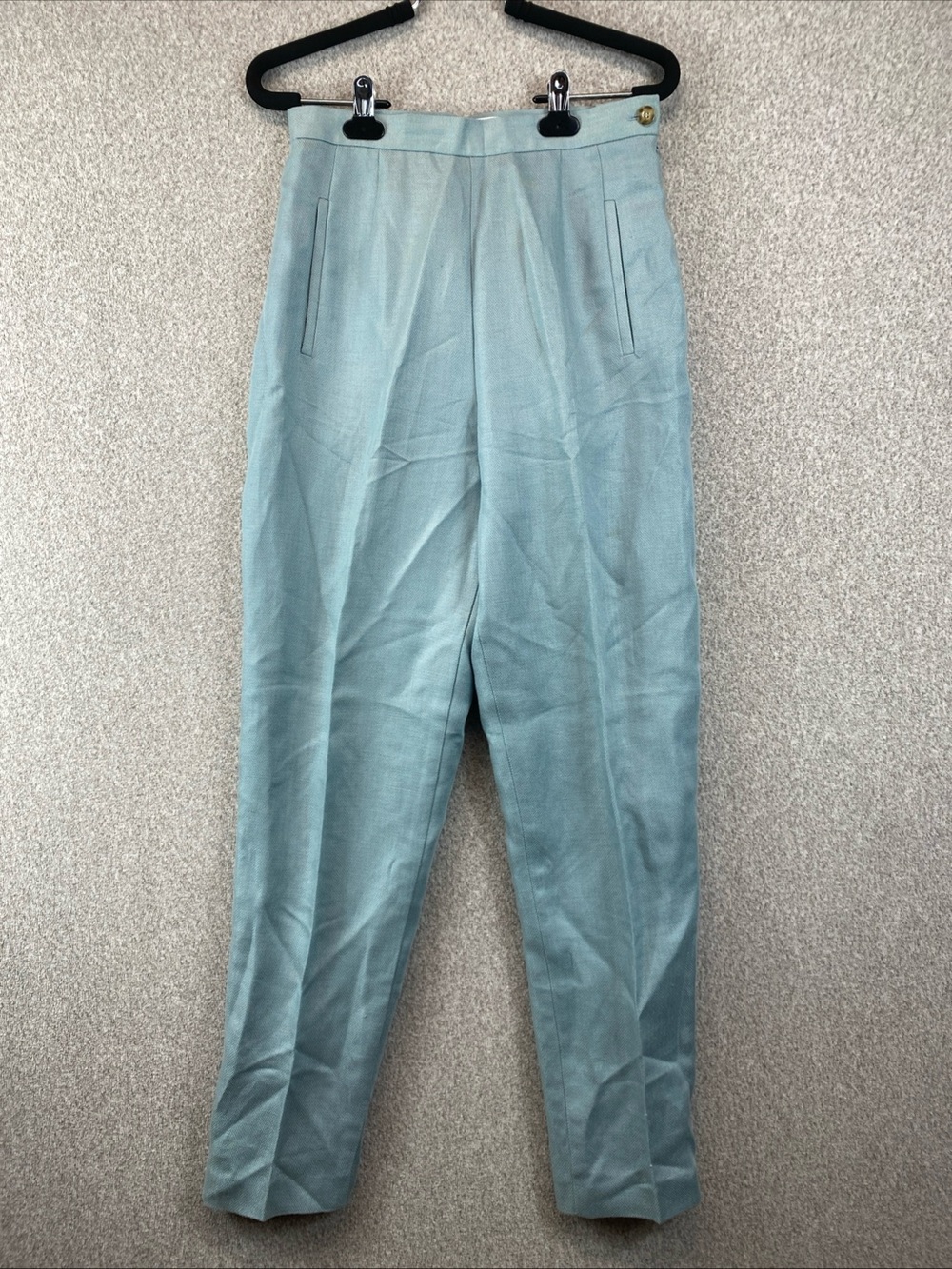 Talbots Irish Linen Trousers Womens 6 High Rise Straight Herringbone Pants
